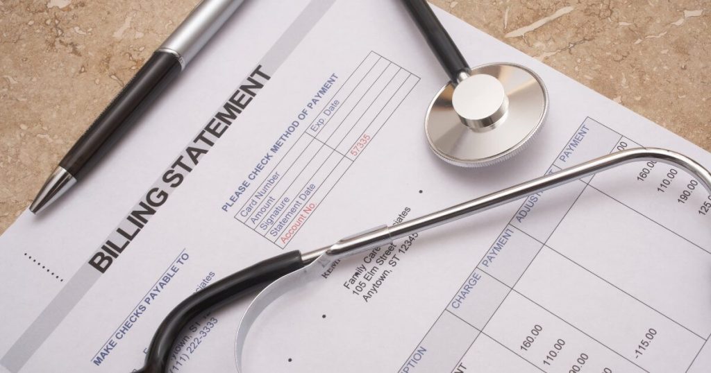 Current image: medical billing statement with stethoscope